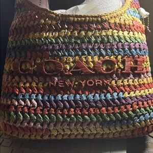Coach Colorful Woven Shoulder Bag